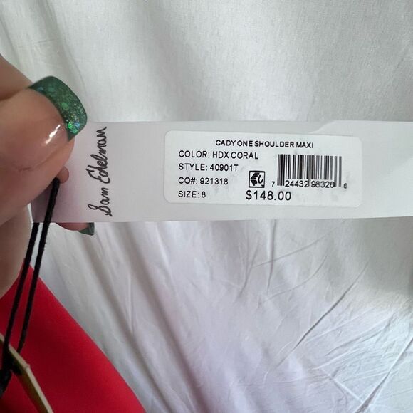 NWT Sam Edelman one shoulder red midi dress - Picture 7 of 9